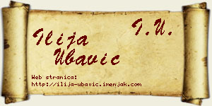 Ilija Ubavić vizit kartica